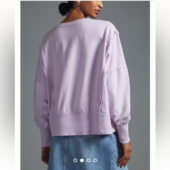 Anthropologie Pilcro Pintuck Sweatshirt Lavender XXS NWT J y2k streetwear - Picture 7 of 8